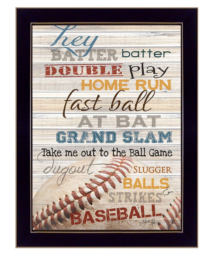 Hey Batter Batter 3 Black Framed Print Wall Art — view 2