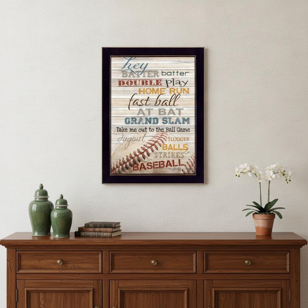 Hey Batter Batter 3 Black Framed Print Wall Art HomeRoots