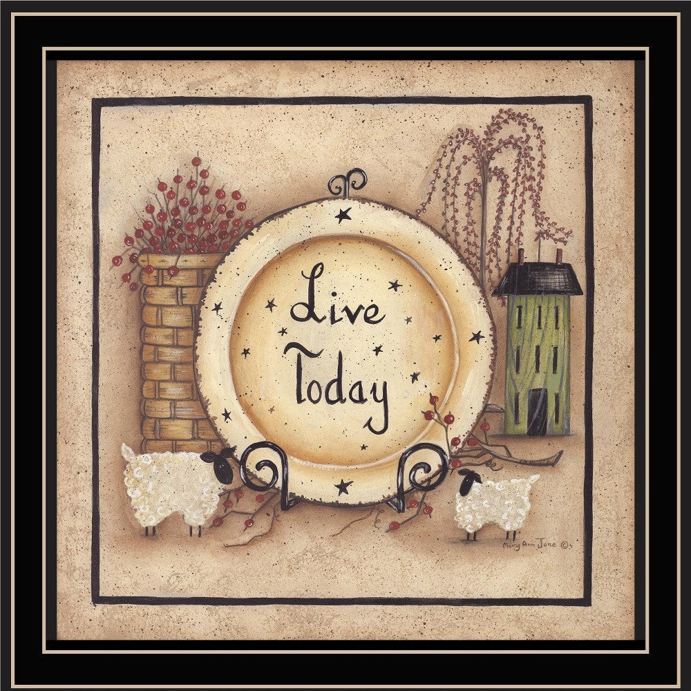 Live Today 2 Black Framed Print Wall Art — view 2