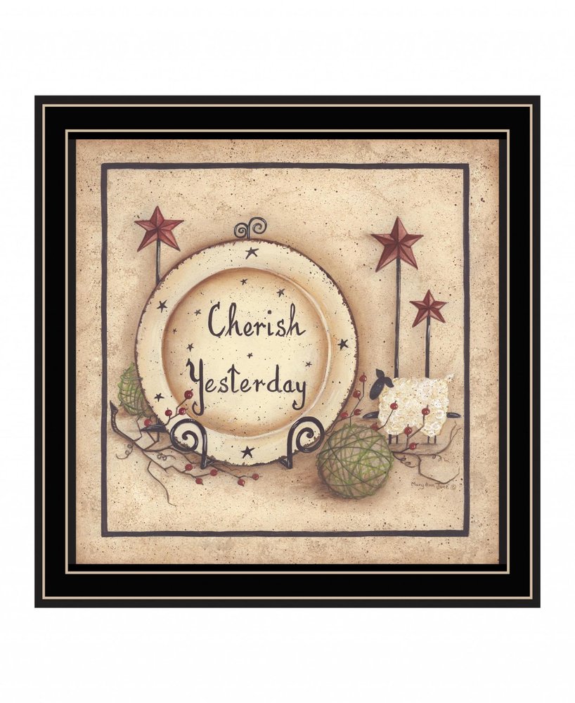 Cherish Yesterday 2 Black Framed Print Wall Art — view 2