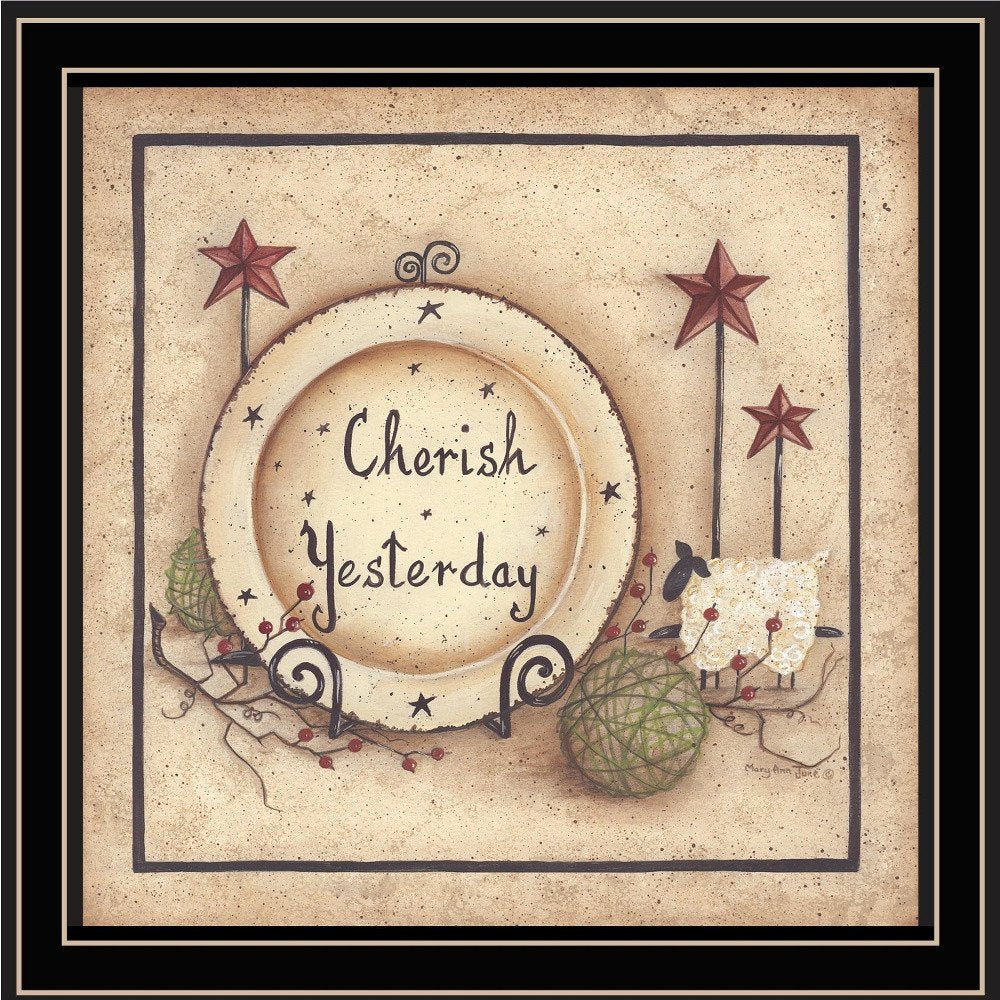 Cherish Yesterday 2 Black Framed Print Wall Art — view 4