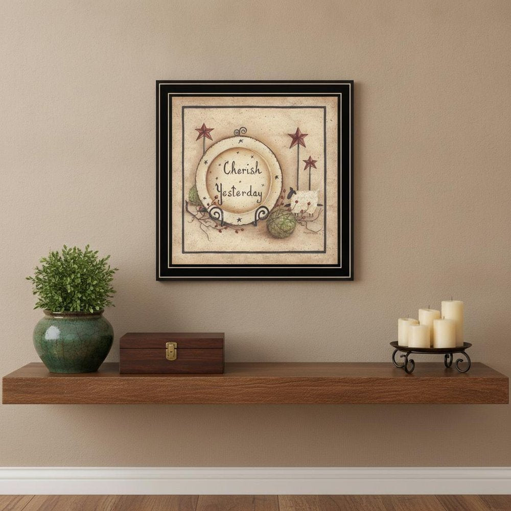 Cherish Yesterday 2 Black Framed Print Wall Art HomeRoots