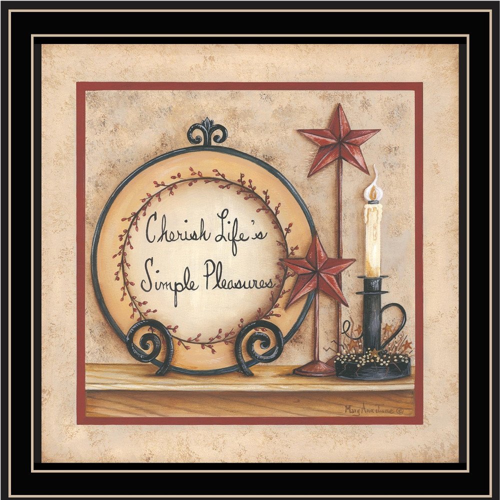 Simple Pleasures 3 Black Framed Print Wall Art — view 3