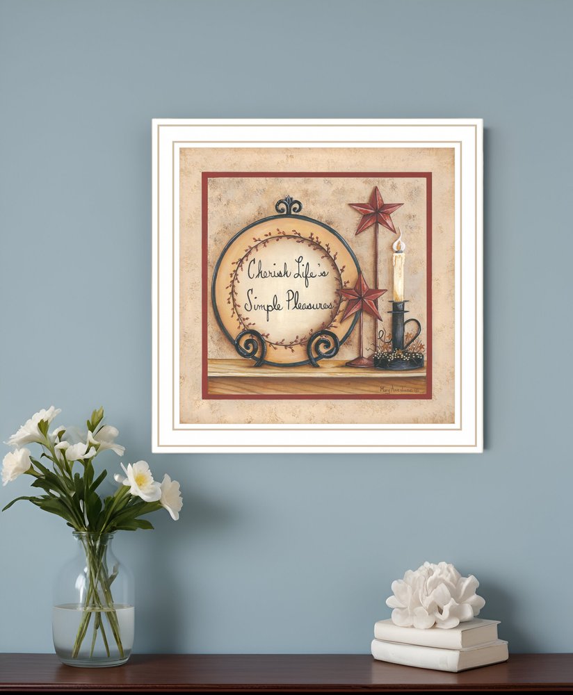 Simple Pleasures 4 White Framed Print Wall Art HomeRoots