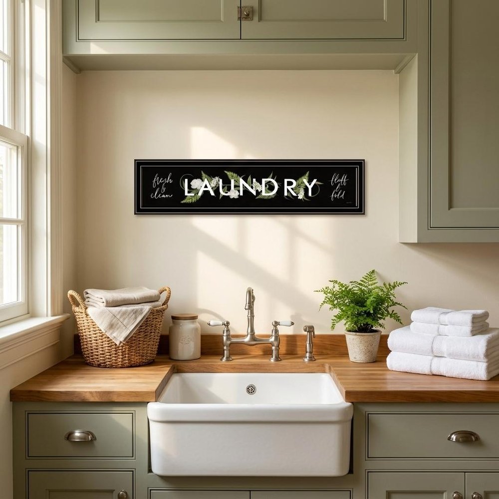 Laundry Fresh and Clean 1 Black Framed Print Bathroom Wall Art HomeRoots