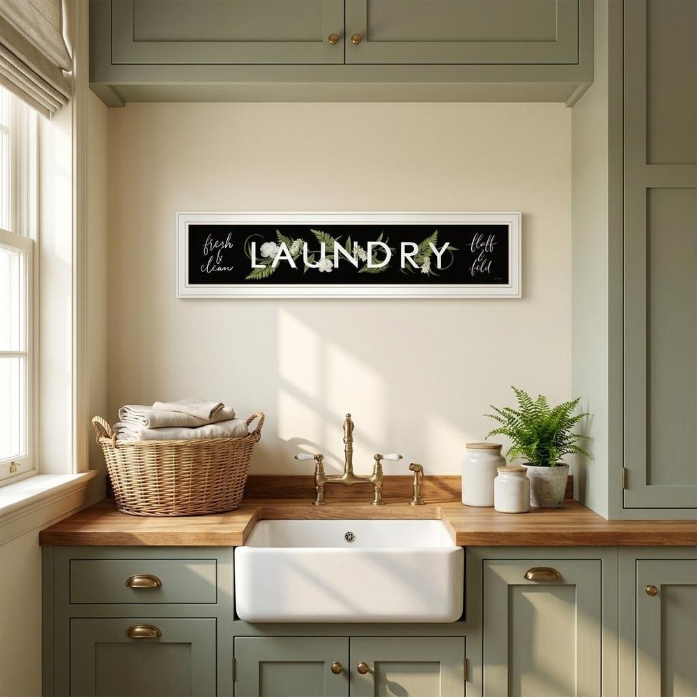 Laundry Fresh and Clean 2 White Framed Print Bathroom Wall Art HomeRoots