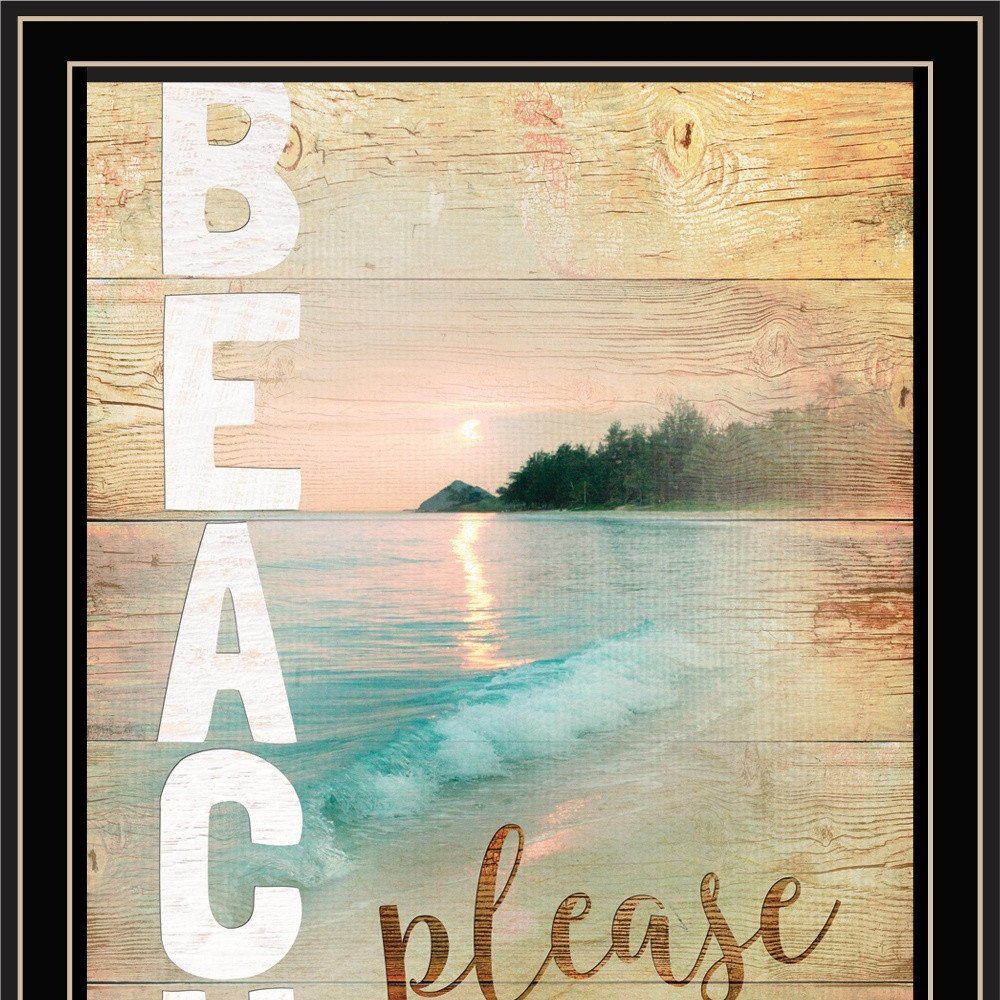 Beach Please 2 Black Framed Print Wall Art HomeRoots