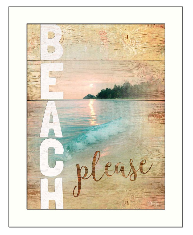 Beach Please 3 White Framed Print Wall Art HomeRoots