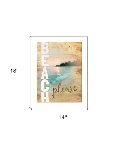 Beach Please 3 White Framed Print Wall Art HomeRoots