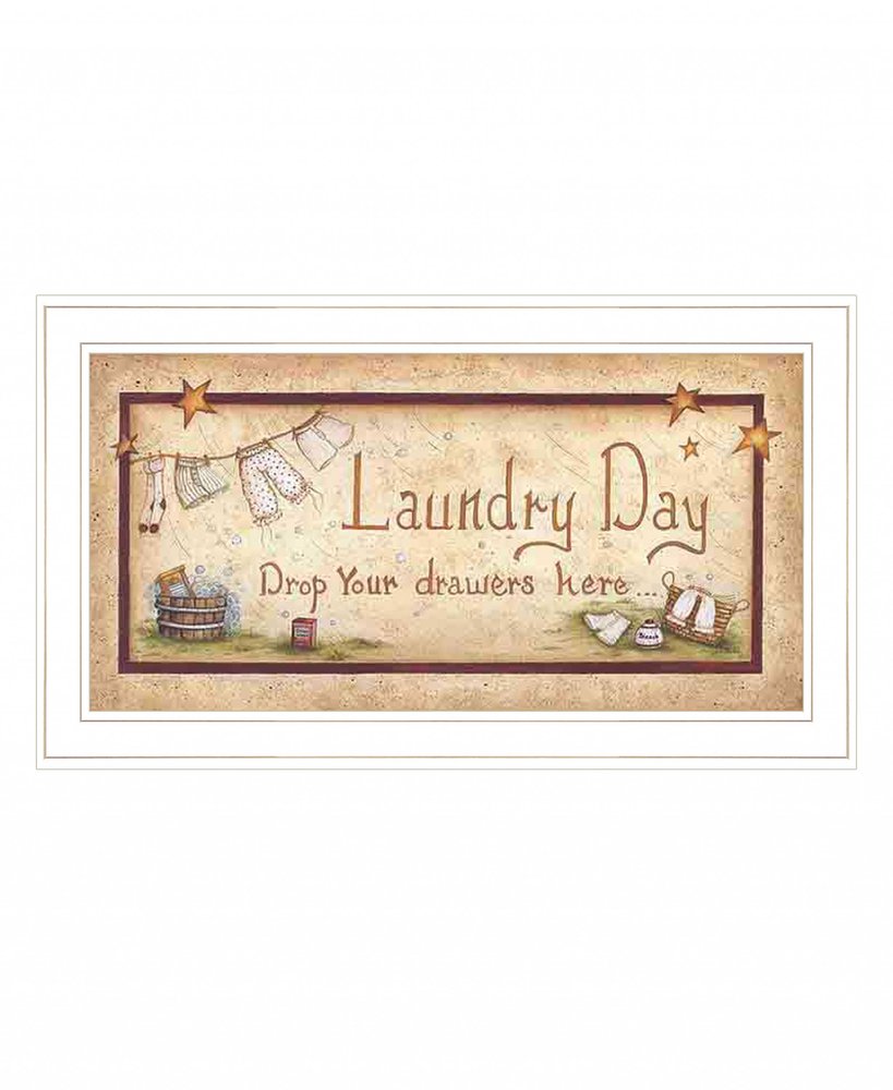 Drop Your Drawers Here White Framed Print Bathroom Wall Art HomeRoots