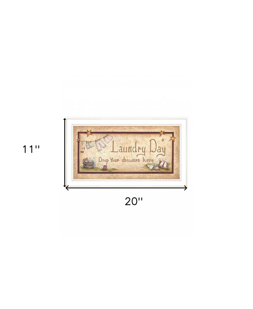 Drop Your Drawers Here White Framed Print Bathroom Wall Art HomeRoots