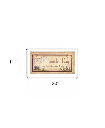 Drop Your Drawers Here White Framed Print Bathroom Wall Art HomeRoots
