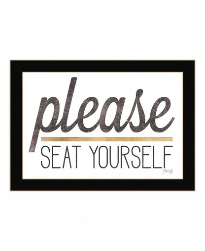 Please Seat Yourself 1 Black Framed Print Wall Art HomeRoots