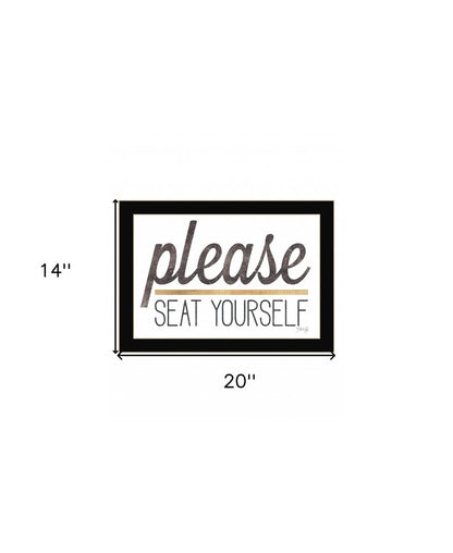 Please Seat Yourself 1 Black Framed Print Wall Art HomeRoots
