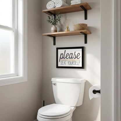 Please Seat Yourself 1 Black Framed Print Wall Art HomeRoots