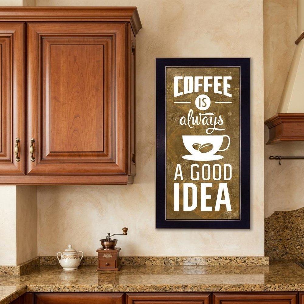 Coffee is always a Good Idea 3 Black Framed Print Wall Art HomeRoots