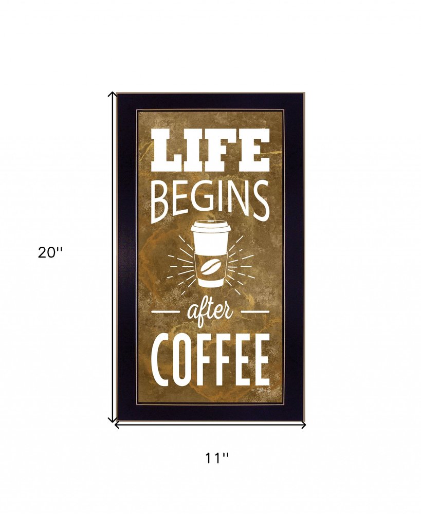 Life Begins after Coffee 1 Black Framed Print Wall Art HomeRoots