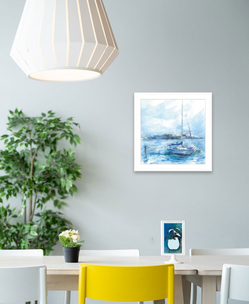 Serenity Sloop 1 White Framed Print Wall Art HomeRoots