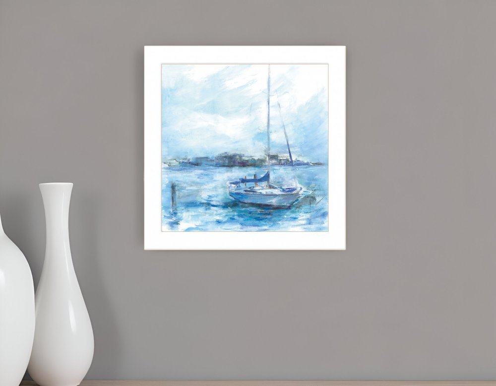 Serenity Sloop 1 White Framed Print Wall Art HomeRoots