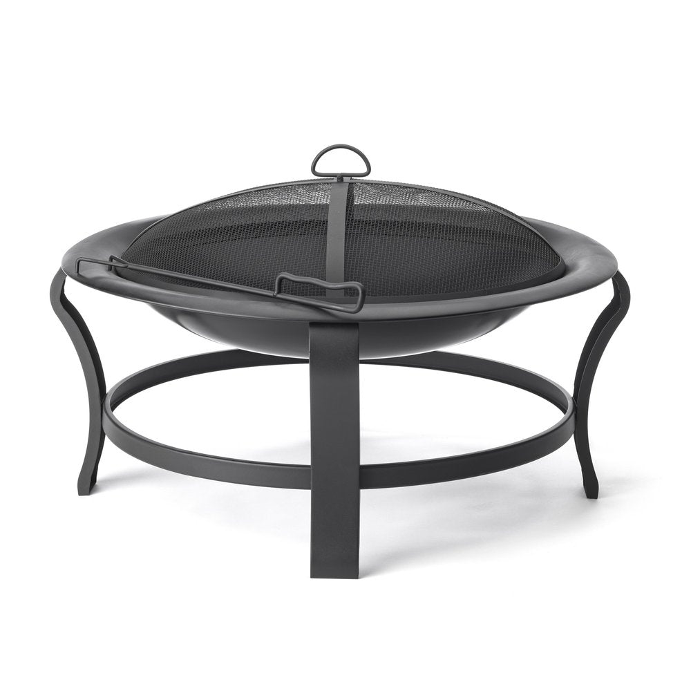 Black Steel Round Wood Burning Fire Pit HomeRoots