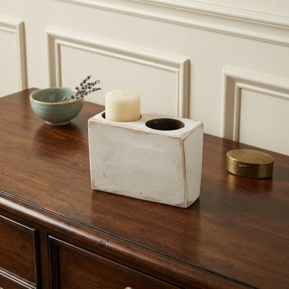 2" Wide Pillar Centerpiece Votive Candle Holder HomeRoots