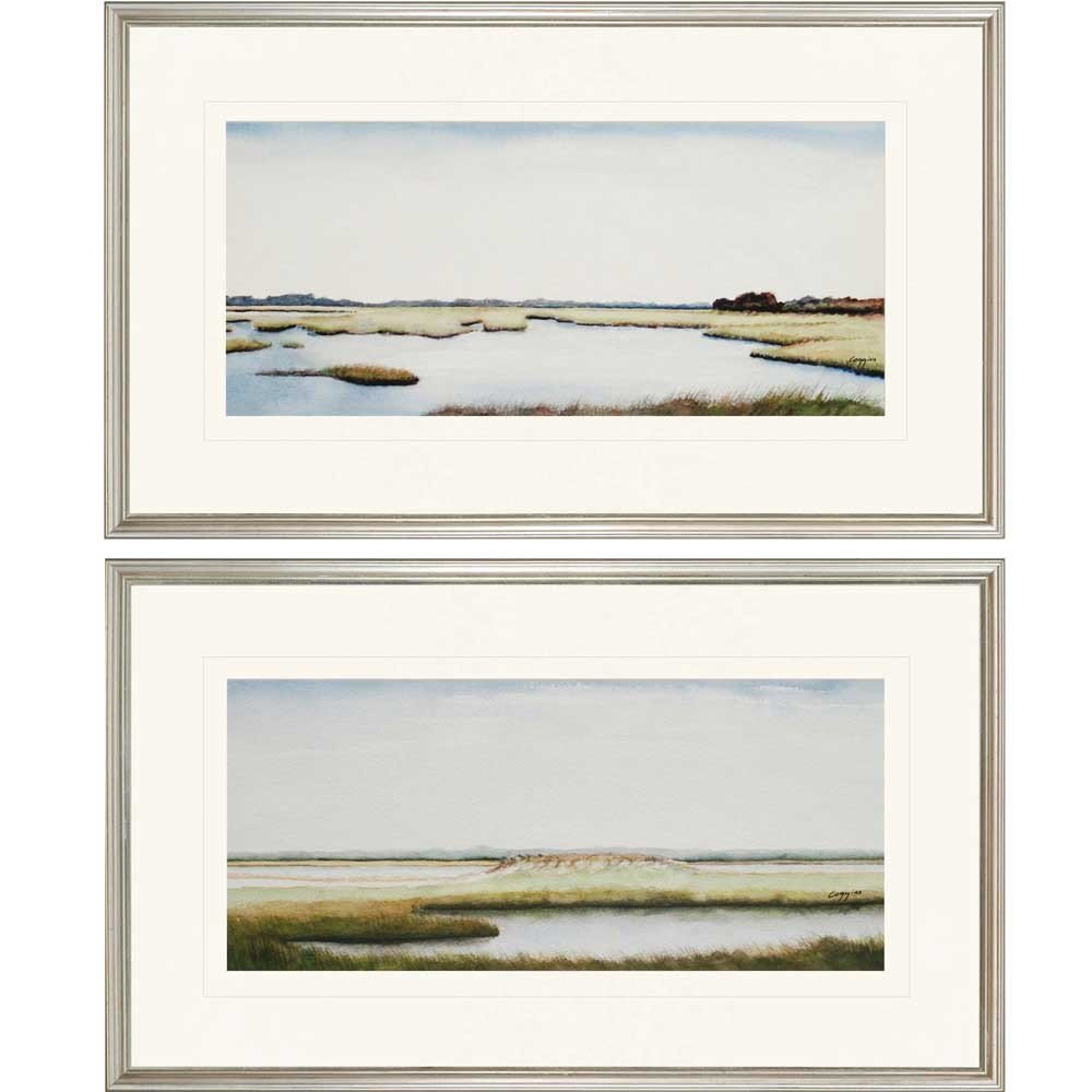 Set Of Two Marshlands Silver Print Wall Art HomeRoots