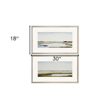Set Of Two Marshlands Silver Print Wall Art HomeRoots
