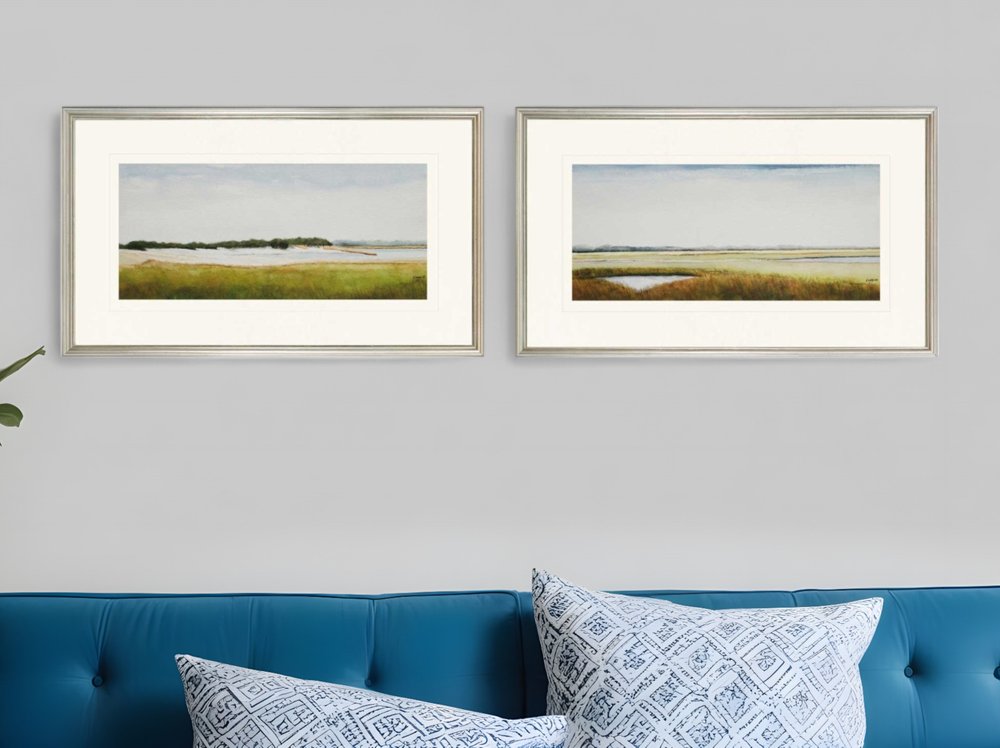 Set Of Two Marshlands II Framed Silver Framed Print Wall Art HomeRoots