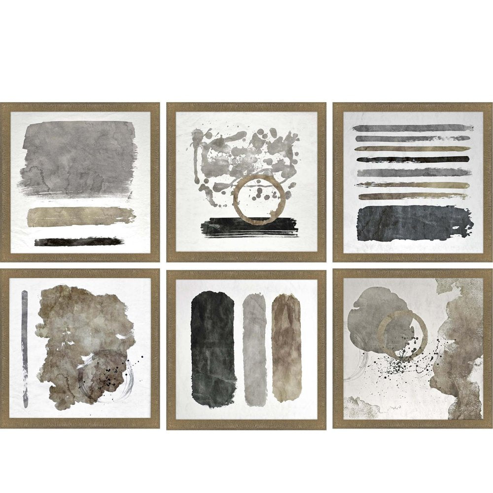 Set of Six City Loft Gold Framed Wall Art HomeRoots