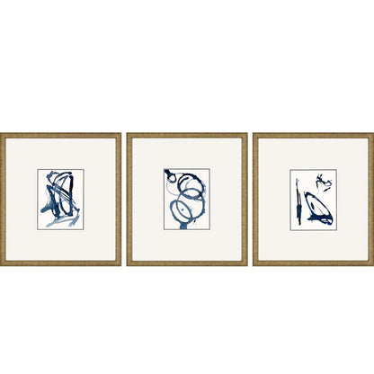 Set Of Three Mayhem II Framed Art Gold Picture Frame Print Wall Art HomeRoots