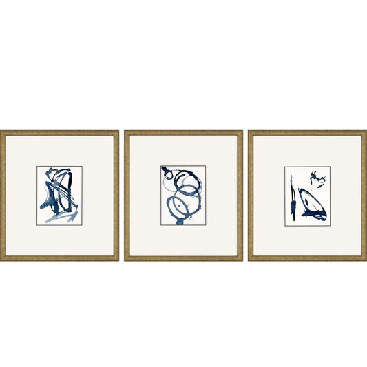 Set Of Three Mayhem II Framed Art Gold Picture Frame Print Wall Art HomeRoots