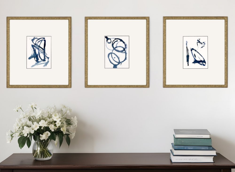 Set Of Three Mayhem II Framed Art Gold Picture Frame Print Wall Art HomeRoots
