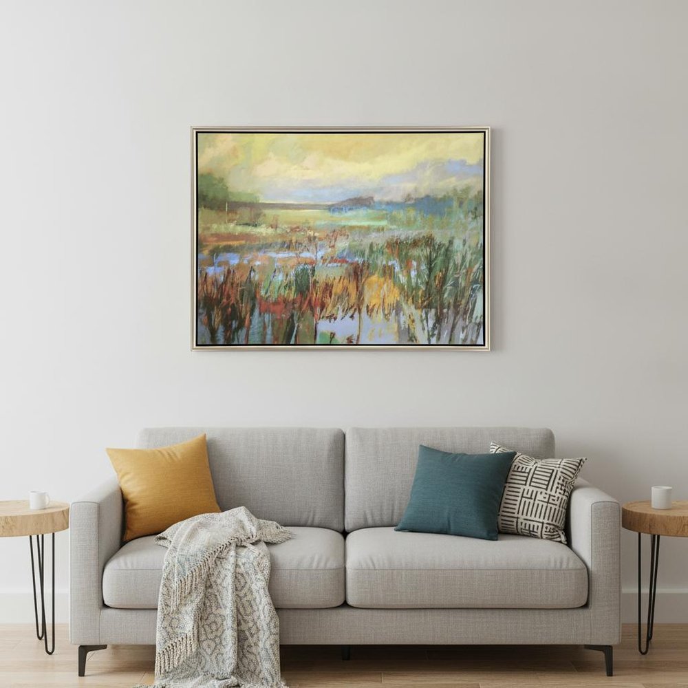 Marsh in May Canvas Silver Floater Frame Print Wall Art HomeRoots