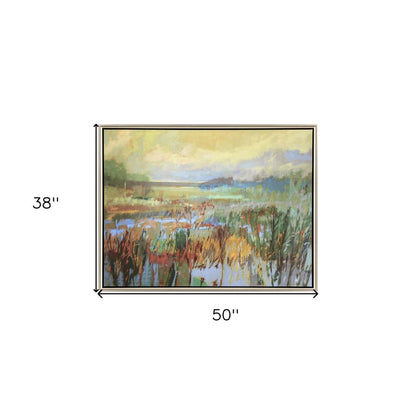 Marsh in May Canvas Silver Floater Frame Print Wall Art HomeRoots