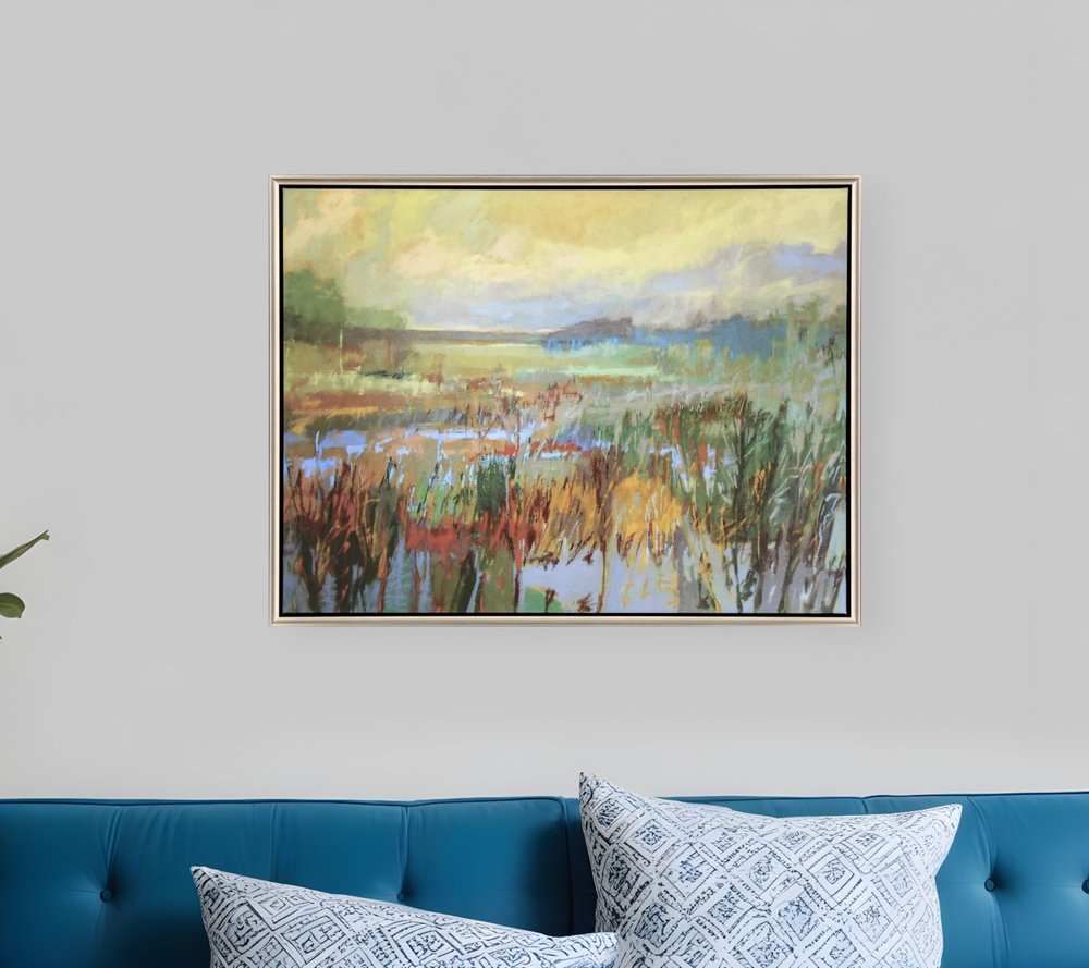 Marsh in May Canvas Silver Floater Frame Print Wall Art HomeRoots