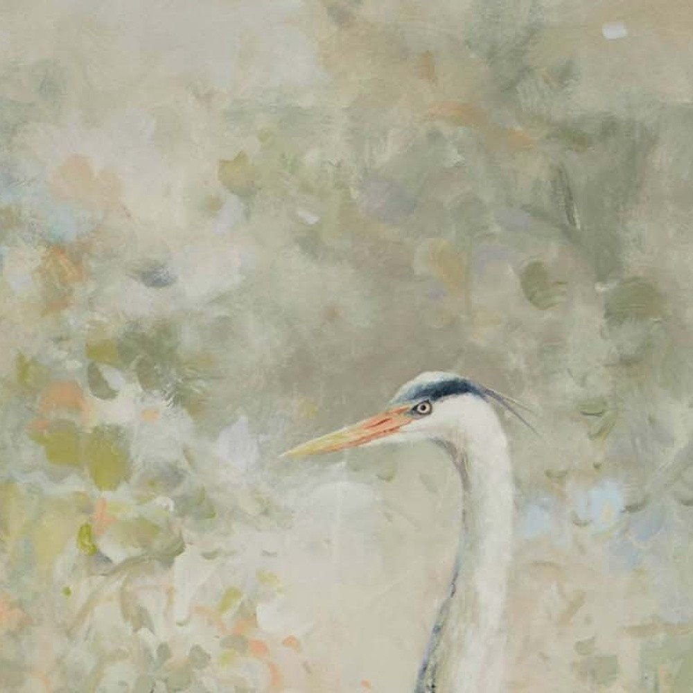 Set Of Two Wading Heron Canvas Silver Floater Frame Print Wall Art HomeRoots
