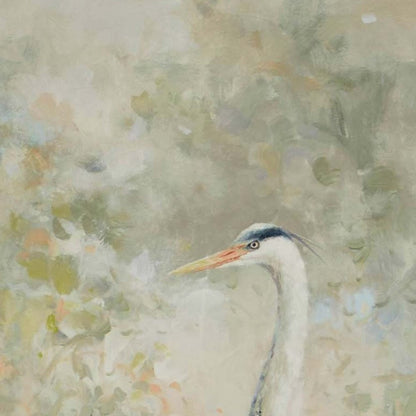 Set Of Two Wading Heron Canvas Silver Floater Frame Print Wall Art HomeRoots