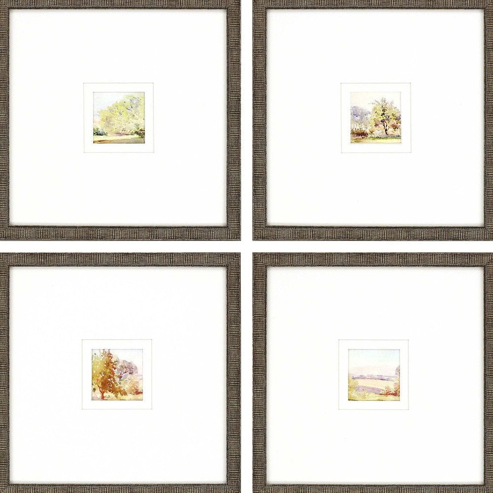Set Of Four Petite Sunrise Gold Framed Print Wall Art HomeRoots