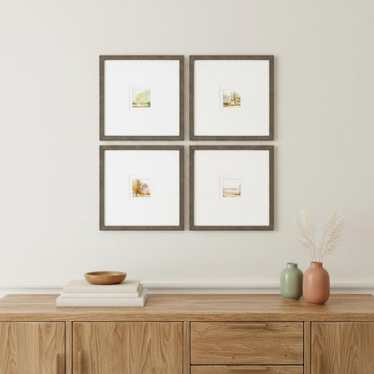 Set Of Four Petite Sunrise Gold Framed Print Wall Art HomeRoots