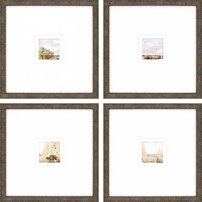 Set Of Four Petite Placid Gold Framed Print Wall Art HomeRoots