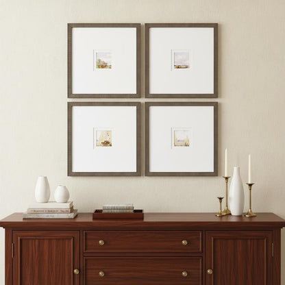 Set Of Four Petite Placid Gold Framed Print Wall Art HomeRoots
