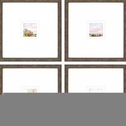 Set Of Four Petite Placid Gold Framed Print Wall Art HomeRoots