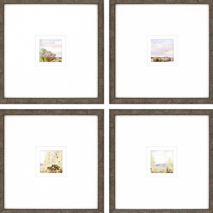 Set Of Four Petite Placid Gold Framed Print Wall Art HomeRoots