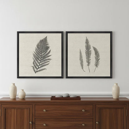 Set Of Two Modern Ferns II Brown Framed Print Wall Art HomeRoots