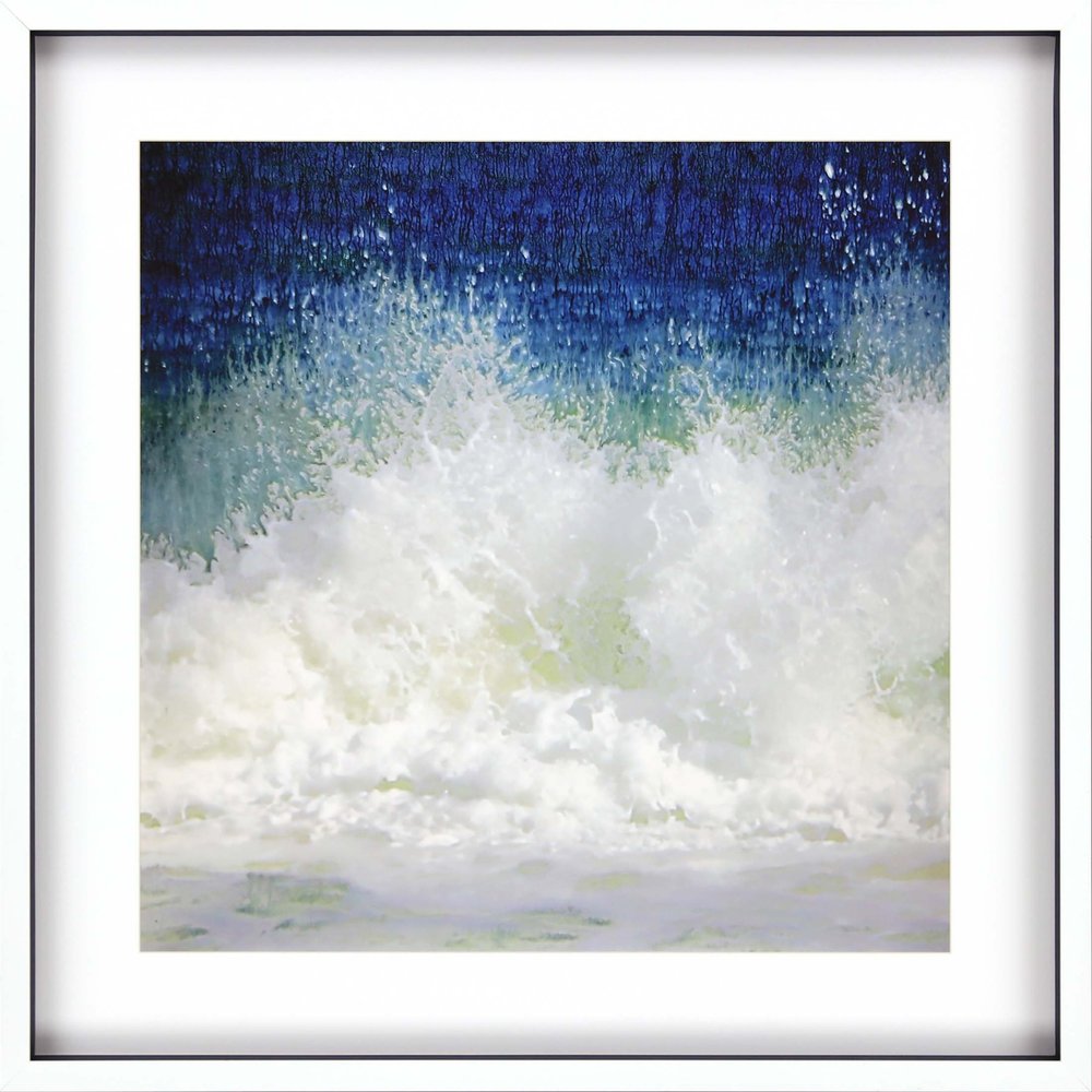 Blue Ocean Splash White Shadowbox Framed Wall Art HomeRoots