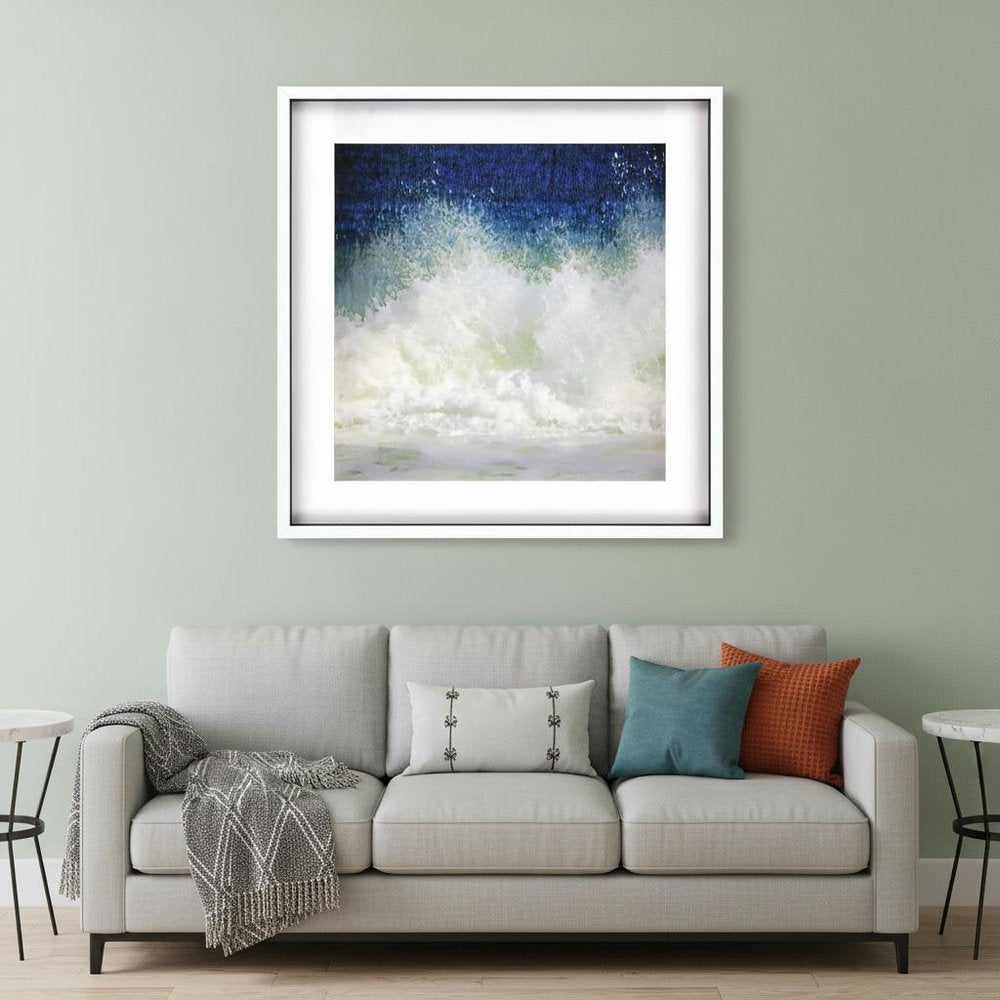 Blue Ocean Splash White Shadowbox Framed Wall Art HomeRoots