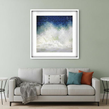 Blue Ocean Splash White Shadowbox Framed Wall Art HomeRoots