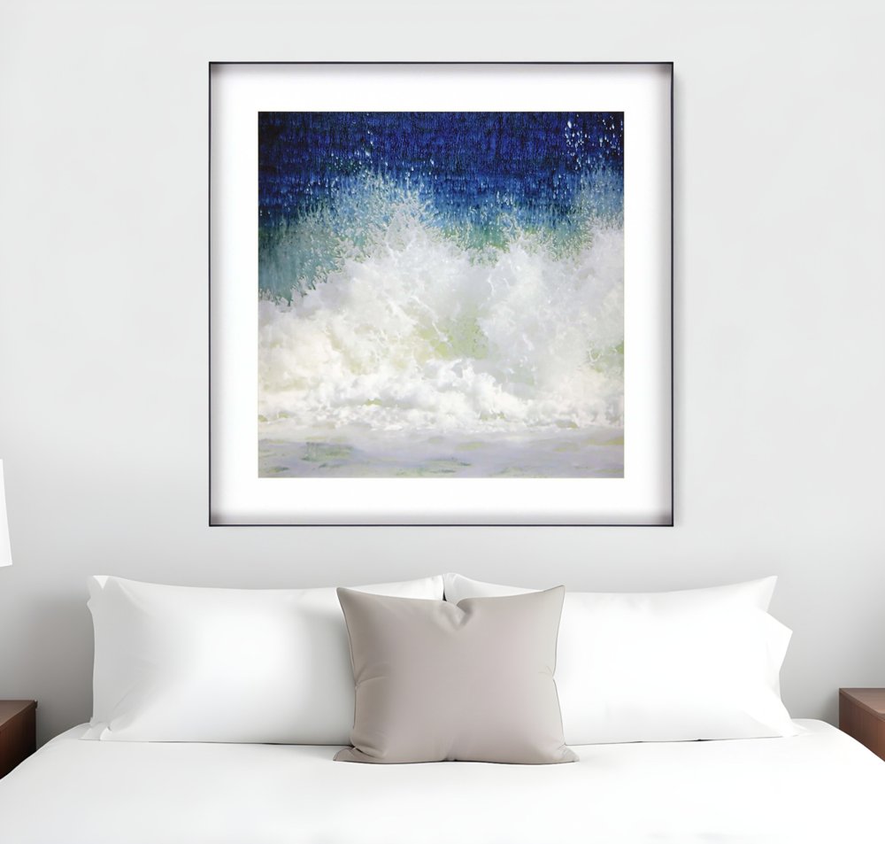 Blue Ocean Splash White Shadowbox Framed Wall Art HomeRoots