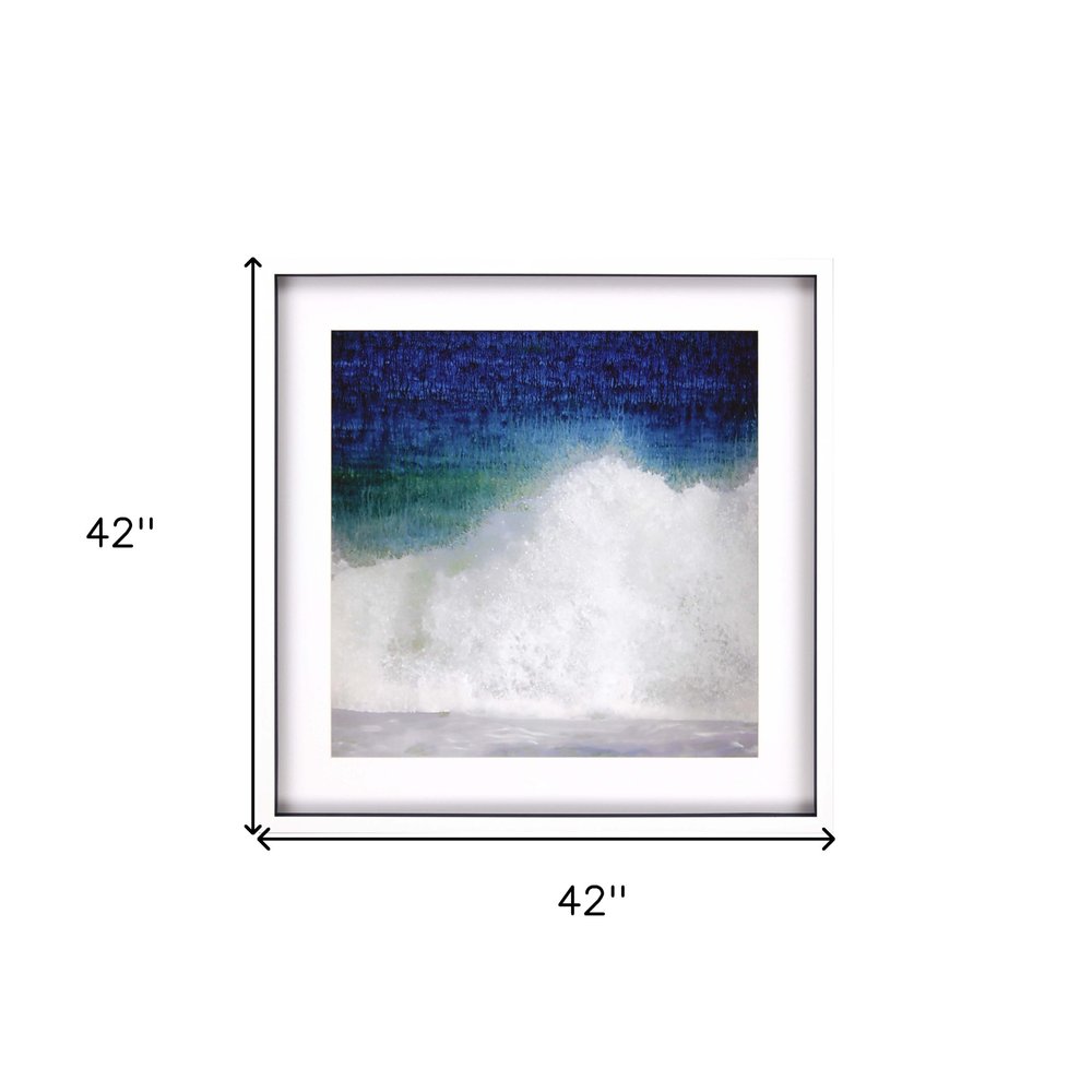 Blue Ocean Splash High White Shadowbox Framed Wall Art HomeRoots