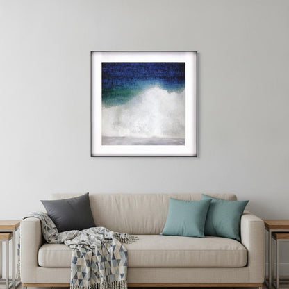 Blue Ocean Splash High White Shadowbox Framed Wall Art HomeRoots